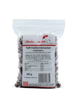 Wholemeal Teff Crackers with milk chocolate200 g 
