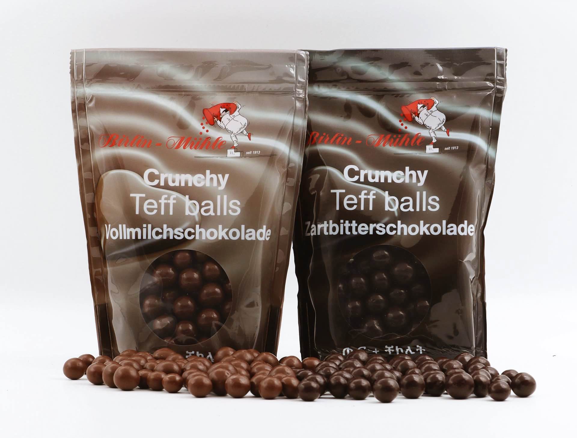 Habesha Food | Crunchy Teff Balls Zartbitterschokolade | Teffmehl ...